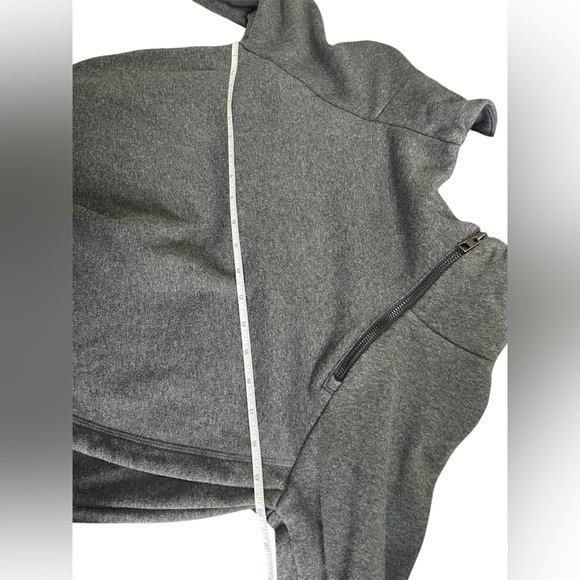 Athleta Sz Medium Cozy Karma Asym Pullover dark gray 1/4 zip - Picture 4 of 14